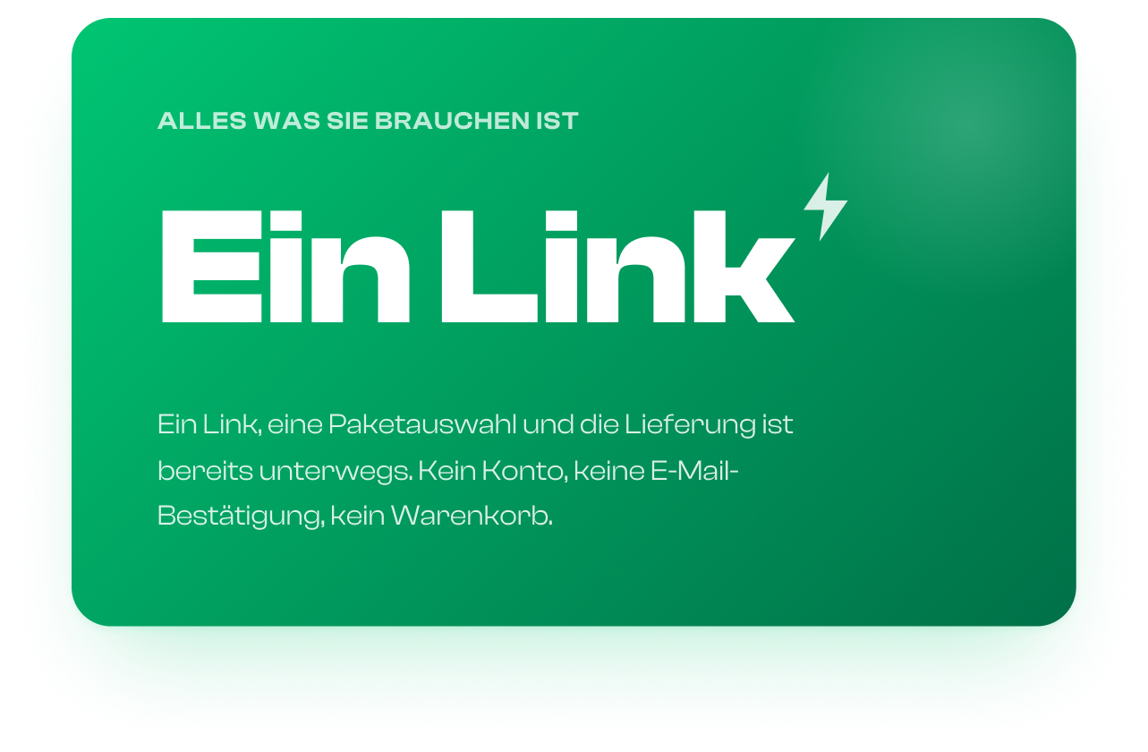 Sofortige Auftragsabwicklung