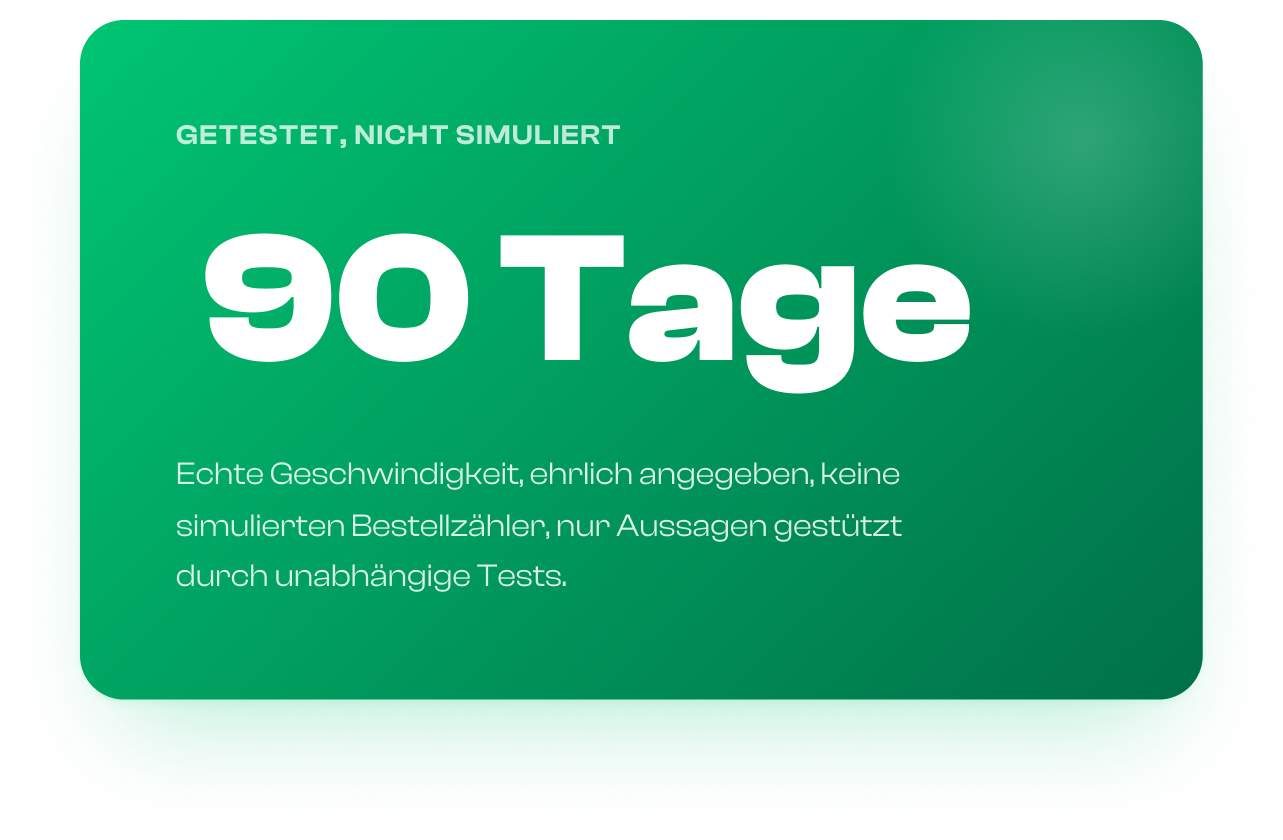 Sofortige Auftragsabwicklung