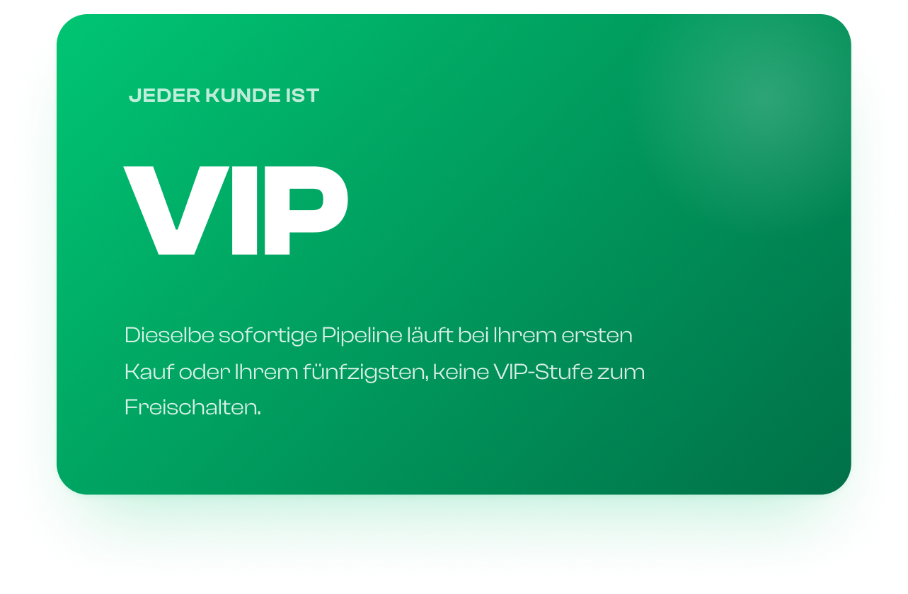 Sofortige Auftragsabwicklung